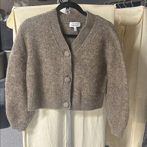 & Other Stories Taupe Wool Blend Cropped Cardigan US S